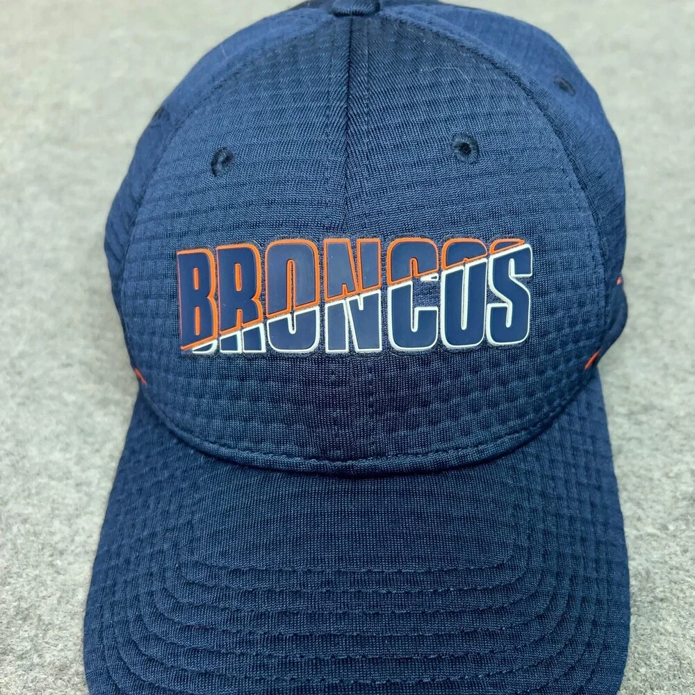 Denver Broncos Mens Hat Cap Medium Flex Navy Orange New Era Football NFL Cap‎